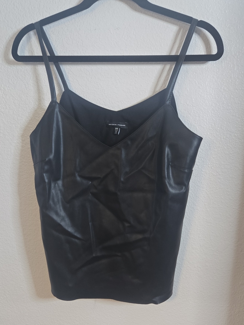 Universal Standard Black Faux Leather Cami